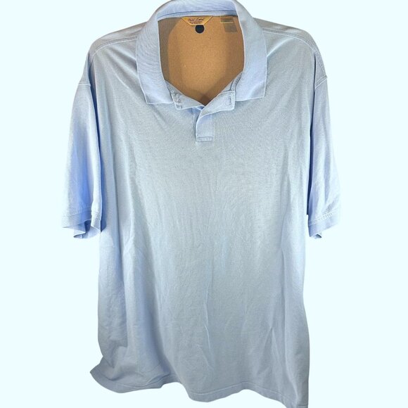 Roundtree & Yorke Gold Label Mens Shirt 3XLT Blue Short Sleeve Button Collar - Picture 1 of 8